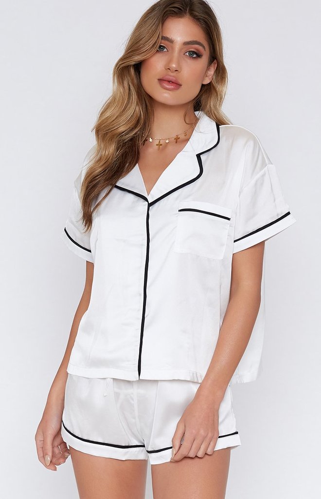 Amour Button Up Sleep Shirt Blanc — The Last Minute Gift Guide
