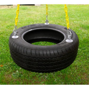 3 Chain Rubber Tire Swing with Chains and Hooks