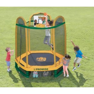 Little Tikes 7' LeBron James Family Foundation Dream Big Trampoline with Enclosure, Basketball Hoop