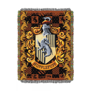 Hufflepuff Shield Woven Tapestry Throw Harry Potter Blanket