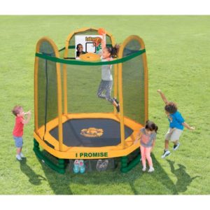 Little Tikes 7 ft. Round LeBron James Family Foundation Dream Big Trampoline with Enclosure