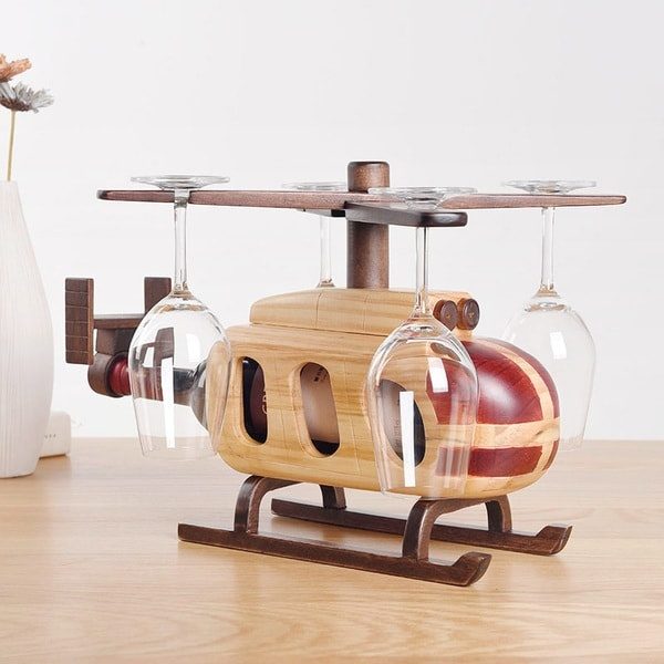 Helicopter Wine Glass Bottle Rack