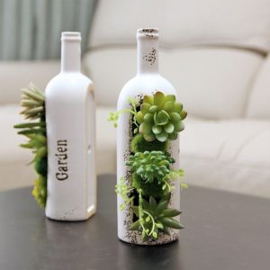 Succulents Wine Bottle