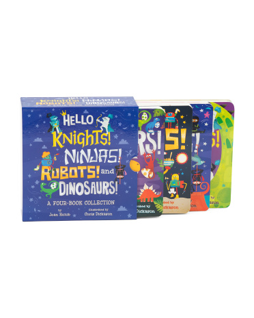 Set Of 4 Hello Knights, Ninjas, Robots, And Dinosaurs Board Books